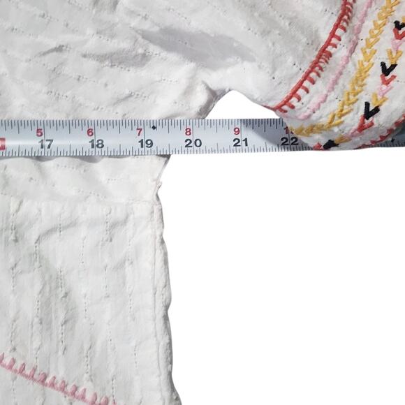 ACOS&A Eyelet Top White Embroidered Womens Size Small Boho Hippie Festival - Picture 7 of 8